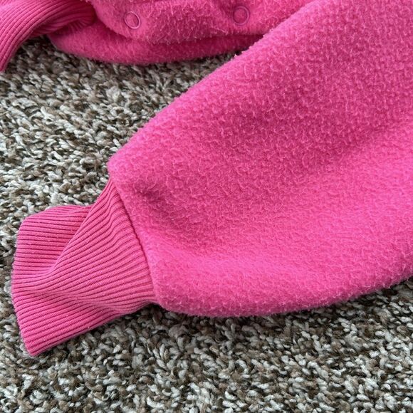 Vintage Babycrest Fleece Winter Pink Floral Baby Walksuit Jumpsuit 12M - Picture 11 of 13